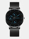 8 Colors Alloy Stainless Steel Men Vintage Business Watch Decorated Pointer Quartz Watch - Blue Pointer Black Band