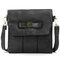  Women Vintage Bowknot PU Leather Hasp Messenger Shoulder Bag Crossbody Bag - Black