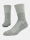 Men Cotton Solid Color Towel Bottom Sports Socks Mesh Breathable Medium Stockings - Grey