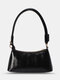 Casual Simple Soild Strap Design Underarm Bag Shoulder Bag - Black