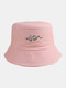 Unisex Cotton Snake Pattern Print Simple Versatile Sunscreen Bucket Hat - Pink