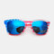 American America USA Flag Sunglasses Patriotic Clear Frame Classical 80s - Blue