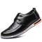 Men Microfiber Leather Non Slip Soft Air-cushion Sole Casual Driving Shoes - Black