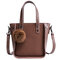 Women PU Leather Bucket Bag Solid Leisure Crossbody Bag Shoulder Bag - Coffee