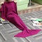 Mermaid Tail Blanket Knit Crochet Mermaid Blanket for Adult Oversized Sleeping Blanket Surge Pattern - Rose