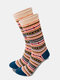 10 Pairs Women Cotton Colorful Geometric Pattern Jacquard Thicken Breathable Warmth Socks - #01