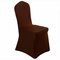 Tampa do assento da cadeira elástica elegante em cor sólida e elástica - Café escuro