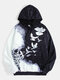 Mens 3D Pigeon Astronaut Print Drawstring Hoodies With Pouch Pocket - Black