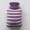 Bouillotte à eau chaude Ensemble en tricot Grand ensemble de tissu Sac à eau en velours  - violet