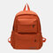 Women Casual Waterproof Multi-pocket Large Capacity Backpack - Orange
