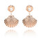 Elegant Shell Pearl Earrings Drop Zinc Alloy Gold Style Earrings For Women Gift - 03