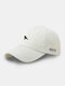 Unisex Cotton Solid Color Cartoon Bird Letter Embroidery All-match Sunscreen Baseball Cap - White