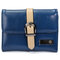Women Candy Color Joker Soft Leather Wallet - Blue