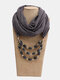 1 Pcs Chiffon Pure Color Resin Pendant Decor Sunshade Keep Warm Shawl Turban Scarf Necklace - Gray