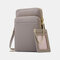 Women Multifunction Multi-Layers Removable Card Pocket Crossbody Bag Phone Bag - Gray
