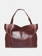 Women Vintage Weekender Bag Soft Faux Leather Bag Oversized Shoulder Bag Handbag Tote - Coffee