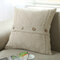 Coton amovible tricoté taie d'oreiller décorative housse de coussin câble tricot motifs carré chaud - Beige
