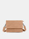 Menico Men Artificial Leather Casual Large Capacity Waterproof Messenger Bag Thin Crossbody Bag - Coffee