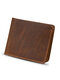 Men Genuine Leather Vintage Durable Light Weight Wallet Retro Business Tri-fold Wallet - Brown