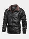 Mens Plus Velvet Lined Stand Collar Zipper Front Pocket Fit Warm Thicken Jackets - Black
