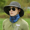 Mans' Leisure Breathable Fisherman Caps Wide Brim Bucket Sun Hats Spring Summer - Black