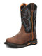 Men Classic Patchwork Leather Splicing Non Slip Retro Cowboy Boots - Brown