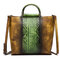 Brenice Splicing Handmade Tote Handbags Vintage Cowhide Shoulder Bags - Yellow