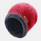 Men Wool Plus Velvet Thick Winter Keep Warm Windproof Knitted Hat - Red