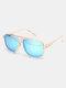Unisex PC Full Square Frame HD Anti-UV Outdoor Sunshade All-match Large Frame Sunglasses - Blue