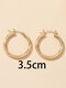 Trendy Simple Golden Circle-shaped Alloy Hoop Earrings - #02