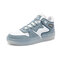 Men Breathable Splicing High Top Stylish Casual Skate Shoes - Blue