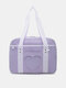 Sweet Oxford Heart-shaped Love Transparent Shoulder Bag Waterproof Wearable Comfy Handle Travel Bag With Coin Bag - Light Purple