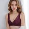 Underwear Women Without Steel Ring Gather Sexy Skin-friendly Cotton Breathable Side Receiving Milk Adjustment Lace Bra - Red wine