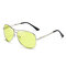 Color-changing Anti-UV Sunglasses Retro Metal Polarized Driving Night Vision Goggles - Silver