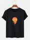 Mens 100% Cotton Sunrise Print Crew Neck Short Sleeve T-Shirts - Black