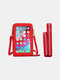 Women Multifunctional Touch Screen 6.5 Phone Bag Crossbody Bag - Red