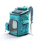 Multifunctional Breathable Mesh Pet Travel Carrier Double Shoulder Backpack  - Sky Blue