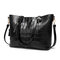 Women Crocodile Pattern Tote Handbags Casual Large Capacity Crossbody Bags - Black