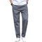 Men's Casual Pants New Men's Cotton Straight Casual Long Pants Middle-aged Large Size Loose Men's Trousers - Dark Gray