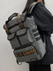 Men Women Sports Nylon Waterproof Large Capacity Travel Backpack - Gray