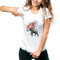 Elephant Flower Print Short-sleeved T-shirt Cross-border Explosion Models White T-shirt Women's Clothing - C1