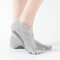 Women Cotton Cross Belt Non Slip Dispensing Sports Ballet Yoga Dance Socks - Light Grey
