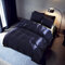3 teile/satz Einfarbige Bettwäsche-sets König Double Size Satin Seide Wie Sommer Einzelbettwäsche China Luxus Bettwäsche Kit Bettbezug Set - Blau
