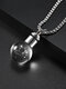 Trendy Spherical-shaped Twelve Constellation Luminous Pendant Glass Stainless Steel Necklace - #07
