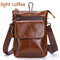Man Vintage Genuine Leather Large Capacity Waist Bag Crossbody Bag Multi-function Phone  Bag - Light Coffee