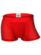 Mens Thin Ice Silk Underwear Mesh Holes Breathable Stretch U Convex Soft Boxer Briefs - Red