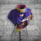 Women's Vintage Color-Block Leaf Boas&Scarves Buttoned Crochet Wrap Pattern - Purple