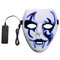 Halloween Mask LED Luminous Flashing Face Mask Party Masks Light Up Dance Halloween Cosplay - Blue