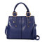  Fahion Women Platinum Tassel Leather Handbag - Navy