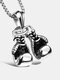 Trendy Punk Fitness Boxing Gloves Pendant Alloy Necklace - Silver